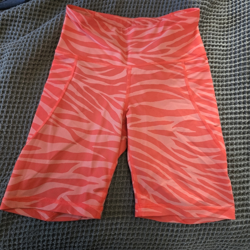 Old Navy Women's Coral Zebra Print Bike Shorts